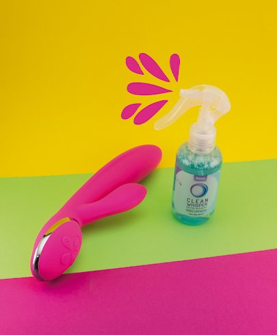 Conejo vibrador Gloria con toy cleaner